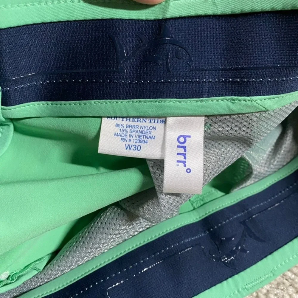 Southern Tide Shorts Mens 30 Green Brrr Performance 8